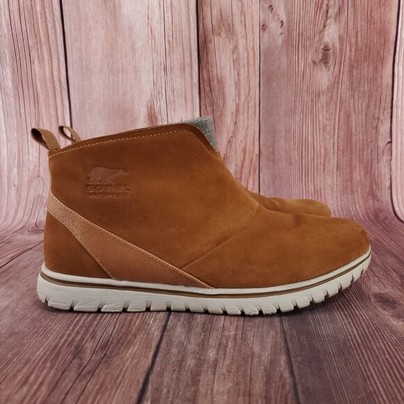 Sorel Womens Size 11 Elk Cozy Ankle Boots Booties Pull On Nubuck Leather Brown - Picture 3 of 15